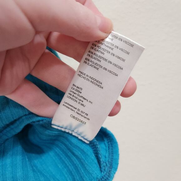 BDG Urban Outfitters Tank Top Racerback Ultra Cropped Blue Button Front Medium - Picture 7 of 8